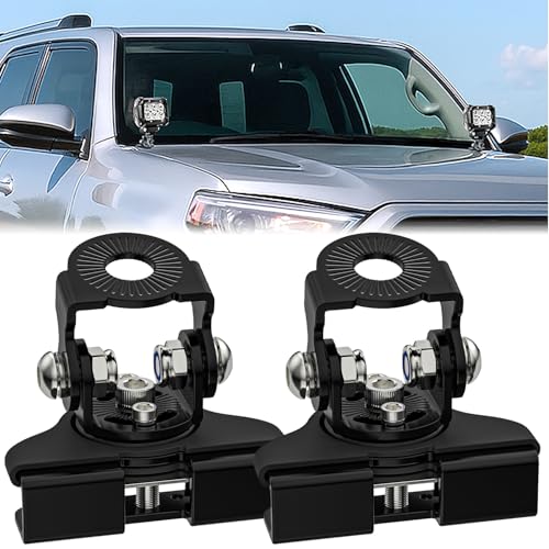 Nilight LED Light Bar Mounting Brackets Hood Work Lamp Mount Clamp Holder - color: Black-Adjustable