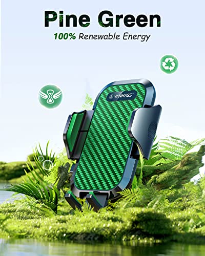 VANMASS Phone Holders for Your Car Ultimate Military-Grade Car Phone Holder Mount【Patent & Safety Certs】 Upgraded Shockproof Truck Air Vent Phone Mount for iPhone 17 Pro Max 16 Samsung Android,Green - color: Green