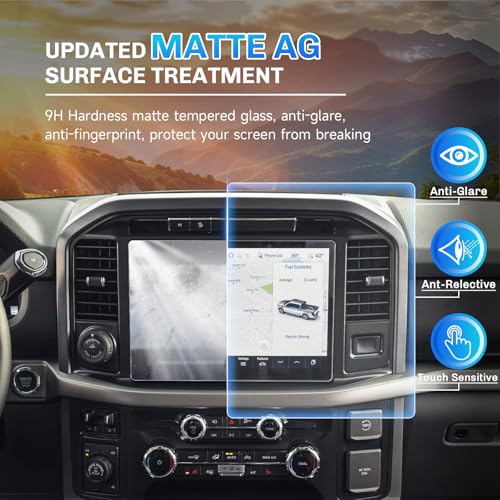 SXCY Anti-Glare Matte for 2025 2026 Ford F150 Screen Protector 12 Inch for 2021-2025 2026 Ford F150 F-150 Accessories Navigation Screen Protector 9H Tempered Glass