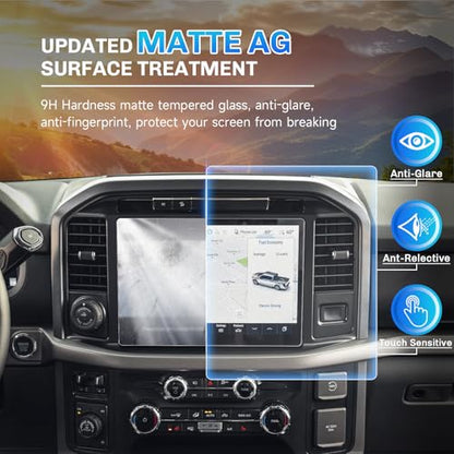 SXCY Anti-Glare Matte for 2025 2026 Ford F150 Screen Protector 12 Inch for 2021-2025 2026 Ford F150 F-150 Accessories Navigation Screen Protector 9H Tempered Glass