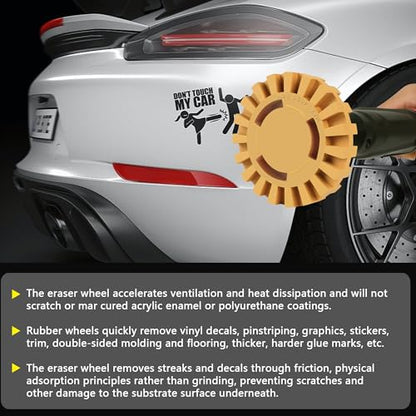 4in Decal Remover Eraser Wheel Kit Heat-Resistant Rubber Eraser Wheel - style: 4in slotted