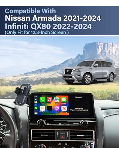 PZK Car Phone Holder for 2021-2024 Nissan Armada12.3-Inch Screen - color: Auto Lock, size: Armada 2021-2024 / Infiniti QX80 2022-2024