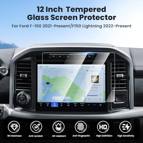 Canvcle Screen Protector for Ford F-150 2021-2025 2026/F150 Lightning 2022-2025 2026, 12 Inch Touch Screen Protector Tempered Glass Screen Cover Navigation Display Infotainment Protective Film - size: 2021-Present Ford F-150/F150 Lightning 12 Inch