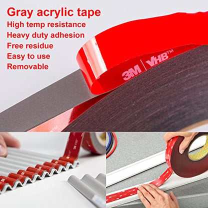 Hasaky Double Side Tape Heavy Duty,0.39in x 10ft Mounting Tape Strong Adhesive Double Sided Tape Waterproof Foam Tape for LED Strip Light Tape Picture Hanging Strips for Wall - size: 0.39in x 9.8ft