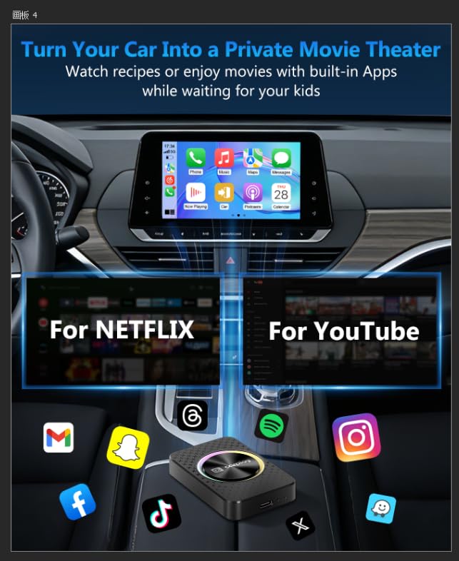 4GB+32GB Wireless CarPlay Adapter & Android Auto Adapter AI Box