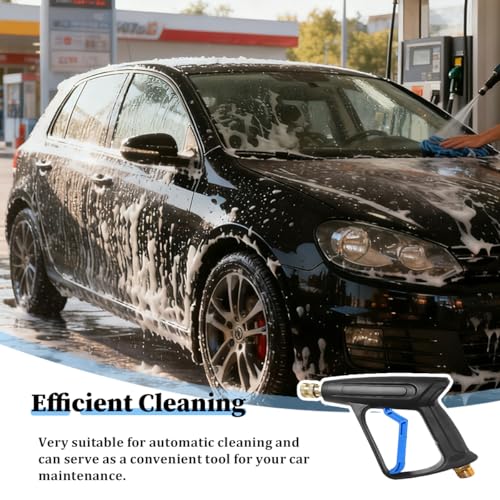 High Pressure Car Washer Gun, 2250PSI Vehicle Cleaning Sprayer Gun with 1/4" Quick Connector, M22-14 Thread Automotive Spray Cleaner Tool with 5 Nozzles, Universal for Vehicles