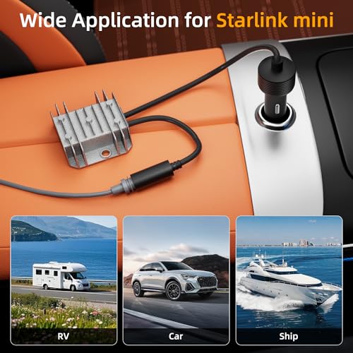 12V Power Cable Starlink Mini Car Adapter with Cigarette Lighter Plug, Starlink Step up Converter 10V-28V to 30V for RVs, Cars and Boats - color: Battery Adapter-30V-AP