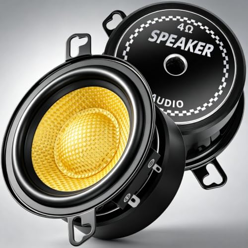 3.5" Speakers 800W Glass Fiber Cone Woofer 3.5 Inch Speaker Car Audio - color: 3.5in yellow
