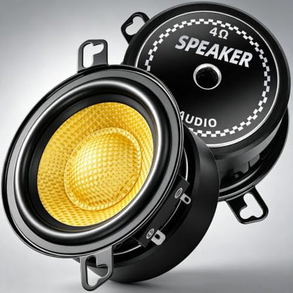 3.5" Speakers 800W Glass Fiber Cone Woofer 3.5 Inch Speaker Car Audio - color: 3.5in yellow