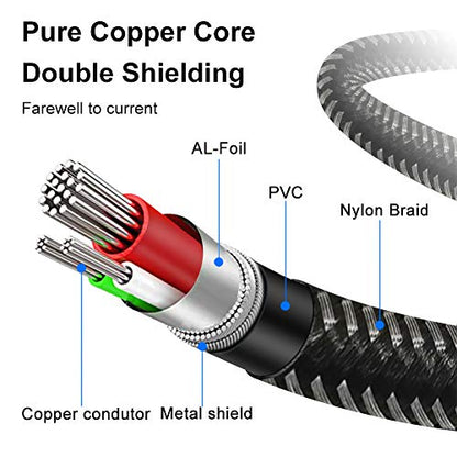 3.5mm Aux Cable 15 ft, 3.5mm Nylon Braided Male to Male Stereo Audio Cable Audio Auxiliary Input Adapter for Headphones, Car, Home Stereos, Speaker (15FT/5m) - size: 15 ft (5 m)