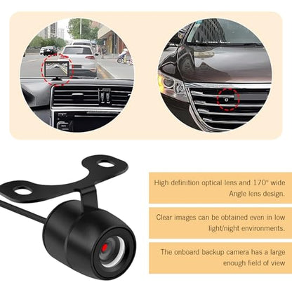 Backup Camera, HD 12V 170°Wide Angle Car Camera, Waterproof Reverse Camera with Video Cable Power Cord Screws & 2 in 1 Mount, Universal for Cars Trucks SUVs (Black)