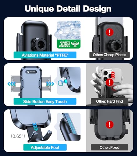 VICSEED [Upgrade Strongest Grip Car Vent Phone Mount, Phone Holder for Car - color: Black