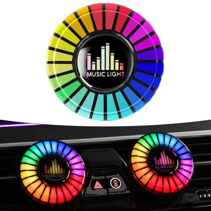 Sound Reactive RGB Pickup Lamp, Voice Activated LED Rhythm Light With Aromatherapy Air Vent Clip, USB Powered, Black For Vehicles(West afternoon tea) - size: West afternoon tea