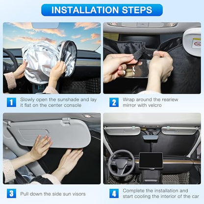 INSAUTO Custom Fit Windshield Sun Shade for Dodge Charger 2011-2023