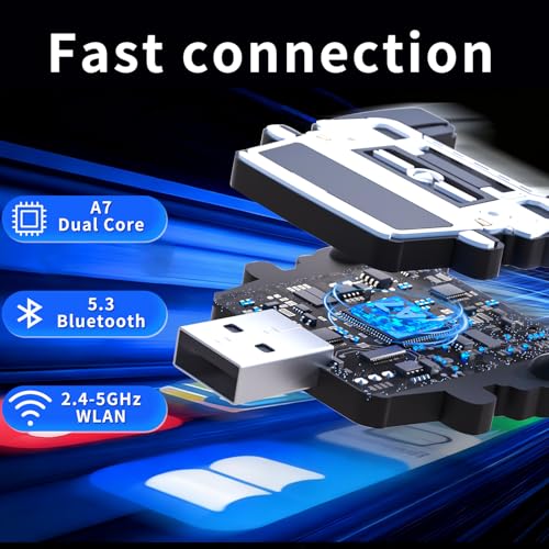 Wireless CarPlay Adapter for iPhone - for Daily Commute & Road Trip, No App Needed, Plug & Play Convert Wired to Wireless, Ultra-Compact 4x4 SUV Design with Low Latency - White - color: White