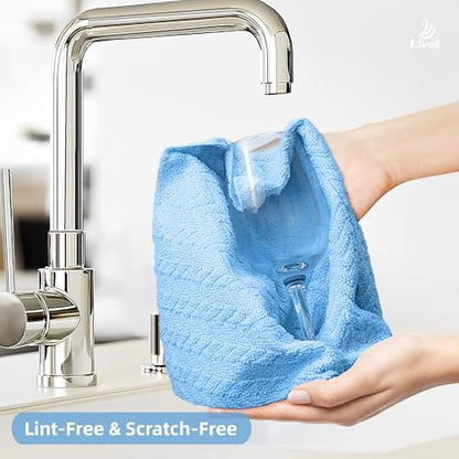 LIVOS Microfiber Cleaning Cloth Roll - 80 Pack, Reusable Paper Towels, Microfiber Towels for Cars, Super Absorbent Lint Free Cleaning Rags for House, Kitchen, Window-Light Blue, 11.5"x11.5" - color: Light Blue