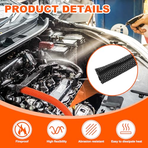 MECCANIXITY Braided Wire Loom, 7ft(2 m) - 1/8"(3mm) Wire Split Braided Cable Management Sleeve Automotive Woven Mesh Split Loom Tubing for Multi-Cable Management, Black - color: Black, size: 7ft(2 m) - 1/8"(3mm)