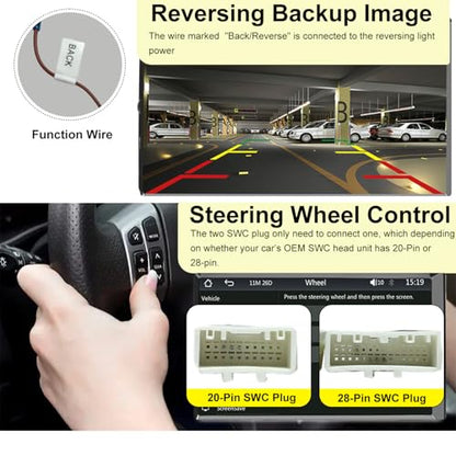 Aftermarket Radio Wiring Adapter Compatible with Toyota 2003-2016, 16Pin Android Car Stereo Harness with Antenna Adapter 20Pin/28Pin SWC Reverse, Fit for Camry Corolla 4Runner RAV4 Tundra - style: with 20Pin/28Pin swc, antenna