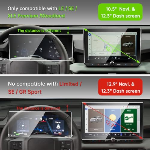 INTGET 2 PCS Screen Protector for 2026 Toyota RAV4 Accessories XSE Limited GR Sport 10.5-inch Navigation GPS & 12.3-inch Dashboard Tempered Glass HD Center Touch Screen Protective Display (10.5+12.3inch RAV4 2026) - size: 10.5+12.3inch RAV4 2026