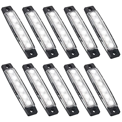 PSEQT 10 Pcs LED Rock Strip Lights Car Underglow Wheel Fender Well Lighting Kits Waterproof for Golf Cart Wrangler Offroad Truck RV UTV ATV Snowmobile (White) - color: White