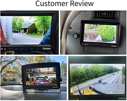 Fookoo 7" HD 1080P Wired Dual Backup Camera: 7" Dual Split Screen Monitor - color: Coal Black, size: 7 inches 2-camera