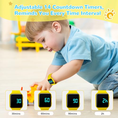 BEN NEVIS Potty Training Watch, Digital Toddler Watch with Countdown/Music/Alarm Clocks/Vibration Reminder and Waterproof, Remind Toddler to Go to The Toilet - color: 22-Yellow