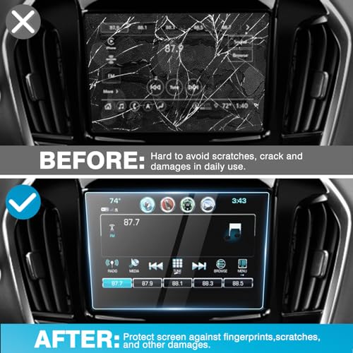 Karltys [Upgrade 2 Pack Screen Protector for Chevrolet Traverse 2018-2023 8-inch [No Glare & Fingerprint] Tempered Glass Chevy Traverse (LT Cloth/LT Leather/RS/Premier/High Country) Accessories - size: 8 inch 2018-2023 Chevy Traverse