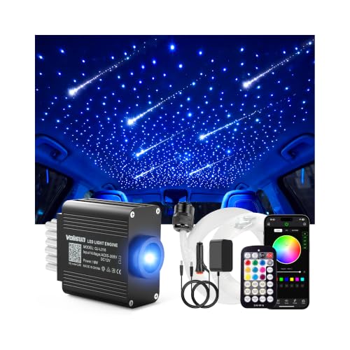 VOLISUN 16W Starlight Headliner Kit for Car,200pcs Fiber Optic Lights,6.5ft Star Lights+Meteor Shooting Star,APP & Remote Control,RGBW Interior Car Lights for Ceiling,Home,Party - size: 200pcs*0.03in*6.5ft+Meteor