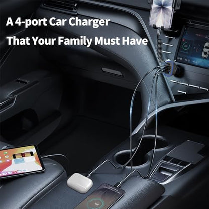 90W USB C Super Fast Car Charger for iPhone 17 Pro Max/Air/16/Android Phone