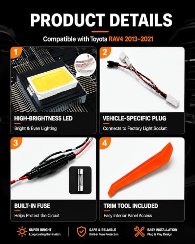 Trunk LED Light Strip for Toyota RAV4 2013-2021, Warm White Cargo Light - color: 2013-2021 RAV4（Warm White）