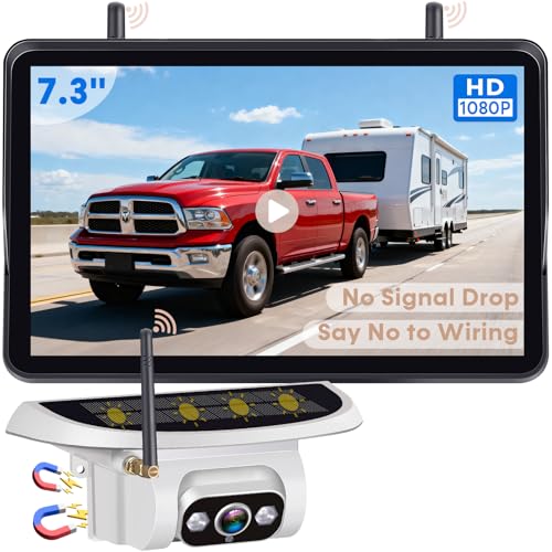 HD 1080P Wireless Backup Camera - Clear Day and Night Vision for Towable RV - size: 7.3" Towable RV Backup Camera