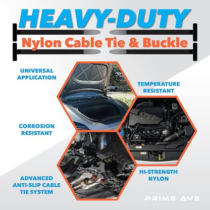 450 Sets -Nylon Cable Tie Buckle & Zip-Clip Pro Series -Universal T-Style Zip Ties, Automotive Push Rivets Trim Fasteners for Bumper Fender Liner Door Panel Auto Body Retainer (900pcs) - size: Extra Large