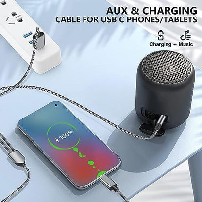 USB C to 3.5mm Aux Audio Cable with Charging, 2 in 1 USB C to 3.5mm Car Stereo Headset Audio Cable with PD 18W Charging Compatible with iPhone 17/16, Samsung Galaxy S26/S25/S24/S23+, Google Pixel 10 9 - color: Gray
