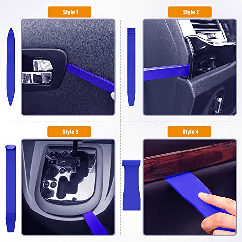 GOOACC GRC-90 Set 8PCS Auto Trim Scratch Removal Tool Car Audio Dash Panel Window Molding Fastener Remover Tool Kit-Blue - color: Blue, size: 8PCS Trim Removal