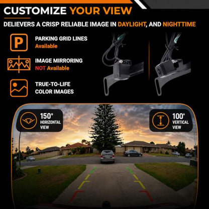 Brandmotion 9002-7452 Factory Tailgate Harness with Dual Mount Camera fits 2017-2021 F250 F350 Super Duty with Factory Rear Vision | Waterproof Case with Anti-Fog Lens | 150° Wide Reverse View - style: Ford 17-Current