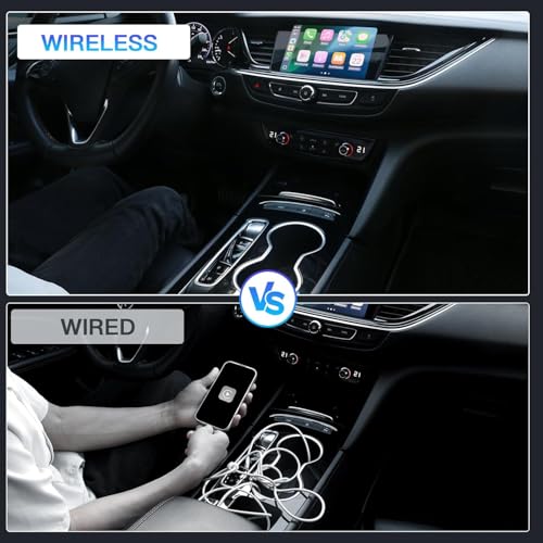 Wireless CarPlay Adapter for Apple iPhone - Converts Factory Wired to Wireless CarPlay, Plug-and-Play, Auto Connect, Compatible with Car from 2014 Onwards & iOS 10 +