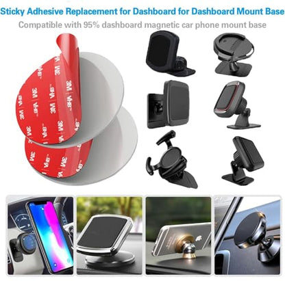 Double Sided Adhesive Pads,Made of V HB 5952,Car Mount Sticky Pad Replacement.Sticky Dash Cam Mounting Tape.Heavy Duty Tape Sticker for Dashboard &Daily Use.Waterproof,Heat-Resistant.Round,6 PCS - style: Center Hole