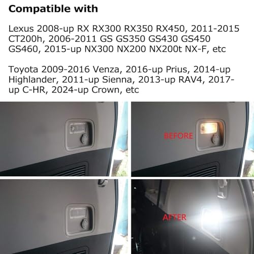 iJDMTOY Super Bright 2W High Power Brilliant Red Full LED Trunk Cargo Area Light Assembly Compatible With Lexus, Compatible With Toyota, Powered by 20-SMD LED Diodes - style: Red