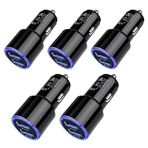 Car Charger Adapter, 5Pack 4.8A Dual Port Fast Charge Car Phone Charger