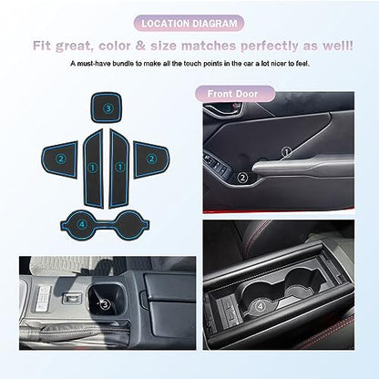 2022-2026 Toyoat GR86 ZN8 Center Console Liners Mats Cup Holder Inserts Mats Non-Slip Center 2025 2026 GR86 Console Shifter Liner Trim Mats Anti-dust Door Pocket Liners Accessories 6 PCS (Blue) - color: Blue