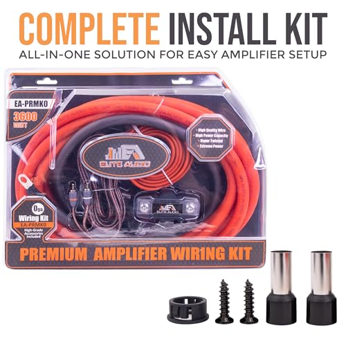 Elite Audio 0 Gauge Amplifier Wiring Kit, 3600W CCA Amp Install Kit – EA-PRMK0 - size: 0 Gauge (Single Amp)