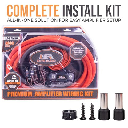 Elite Audio 0 Gauge Amplifier Wiring Kit, 3600W CCA Amp Install Kit – EA-PRMK0 - size: 0 Gauge (Single Amp)