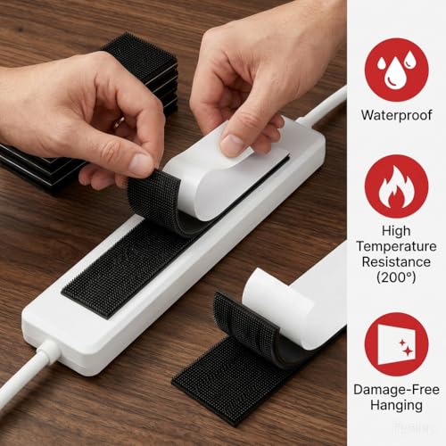 10Pcs(5 Sets) EZ Pass Dual Lock Mounting Strips with Adhesive for EZ Pass/IPass/IZoom/Sunpass Cars/EZPass, Reclosable Heavy Duty Self-Mating Tape