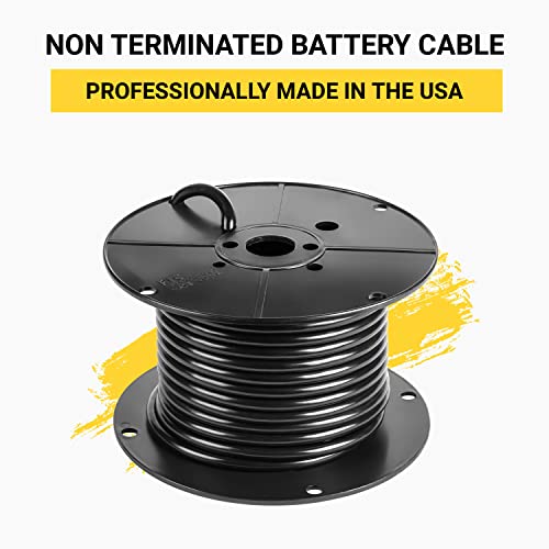 Spartan Power Battery Cable, 100% Pure Copper Wire, Automotive, Inverter, MPPT, Car Audio Speaker Amp Stereo, RV Trailer, Made in USA - size: 5 Feet Black, style: 2/0 AWG