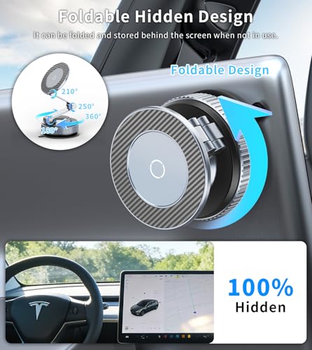 All-metal Magnetic Car Mount for Tesla,Strong Magnet &Foldable Phone Holder - size: 001