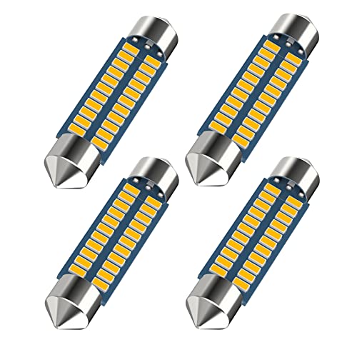 Serundo Auto 578 212-2 211-2 Led Bulb 41mm 42mm 1.65in Led Festoon Bulb 4pc - color: Amber, size: 42mm 578 4pcs