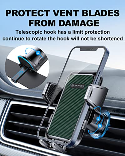 Air Vent Car Phone Holder, Stable Metal Hook, Wide Clamp, Anti-Vibration - color: AC-Cyan