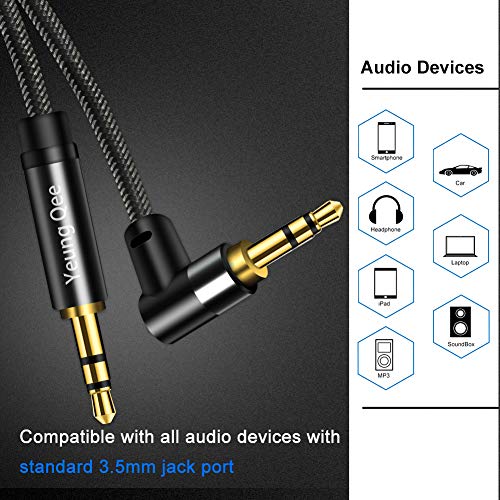 3.5mm Aux Cable 10 ft, 3.5mm Nylon Braided Male to Male Stereo Audio Cable Audio Auxiliary Input Adapter for Headphones, Car, Home Stereos, Speaker (10FT/3m) - size: 10 ft (3 m)