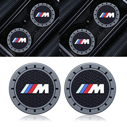 for BMW M Car Cup Holder Coaster, Auto Cup Holder Insert Coaster Compatible with BMW M M2 M4 M5 M6 M8 X1 X2 X3 X5 X6 M135i M240i Z4 328i X7, 2PCS - color: baoMma
