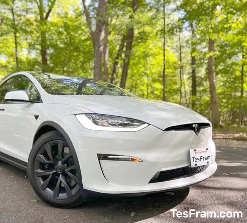 Tesla Model X (2022-2024) License Plate Mount - (NOT Plastic) - Anti-Theft, Height-Adjustable & NO Drilling Front License Plate Mounting Bracket Kit (Improved Version) - size: Model X (2022-2025 June）